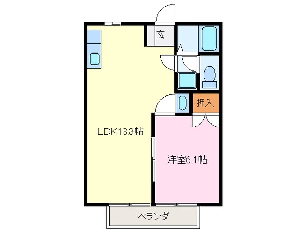 宮川駅 徒歩8分 1階の物件間取画像